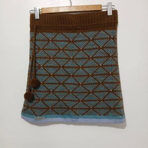 Everest designs womens small 100% wool sweater mini skirt blue brown